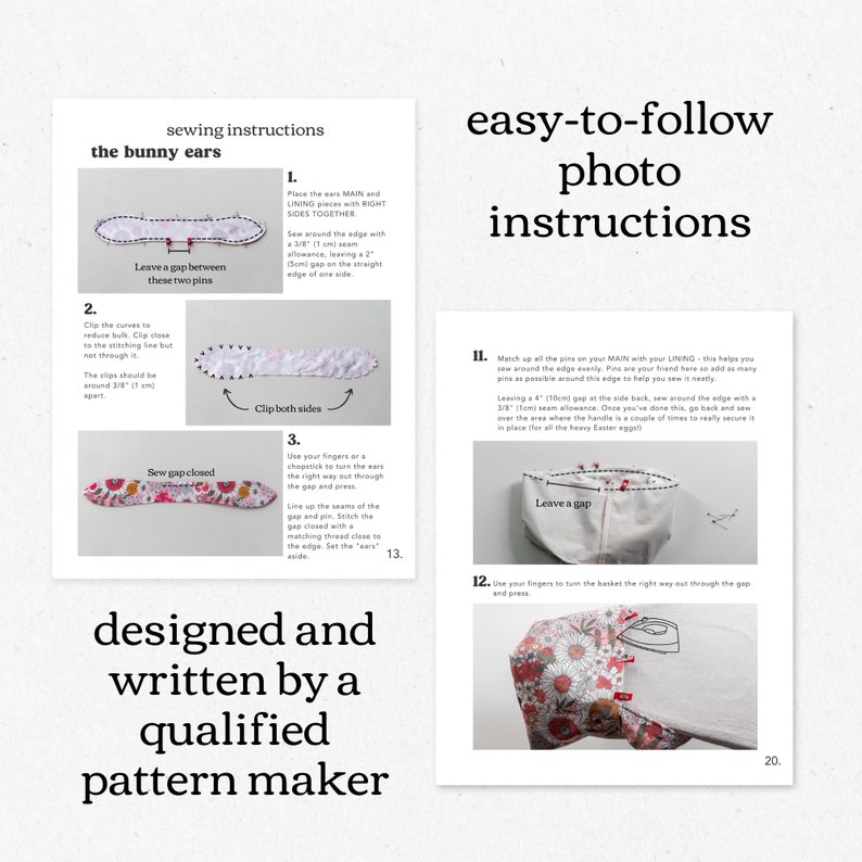easy to follow instructions for fabric easter bag sewing pattern