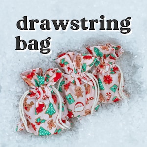 Drawstring Bag Sewing Pattern // Eco-Friendly Gift Wrapping for Christmas Gifts