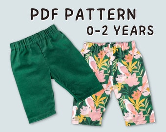 Pajama Pants Pattern for Babies and Toddlers | Easy Pattern PDF Download | Baby and Toddler Pants Pattern Digital Download