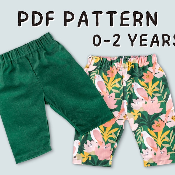 Pajama Pants Pattern for Babies and Toddlers | Easy Pattern PDF Download | Baby and Toddler Pants Pattern Digital Download