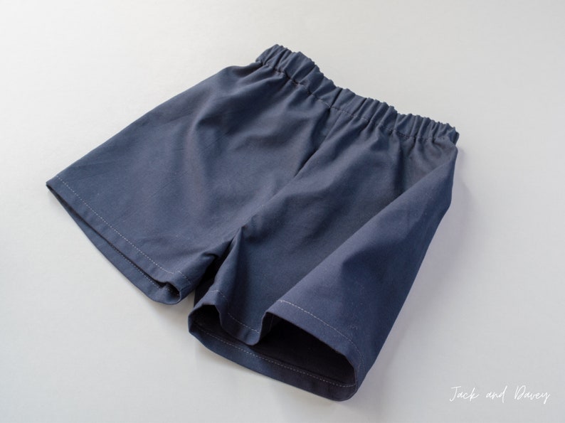 Side view of shorts showing there are no side seams