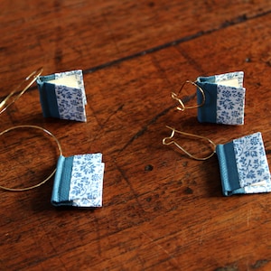 Handmade mini book earrings