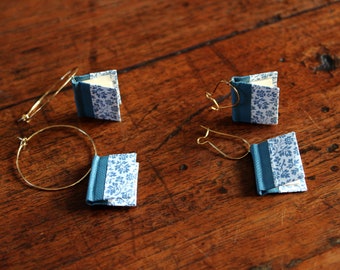 Handmade mini book earrings