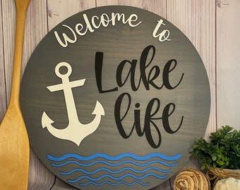 Lake House Sign, Personalized Lake House Sign, Personalized Gift, Lake Sign, Family Name Sign, 3D Sign, Sign, Lake House Decor, Welcome Sign