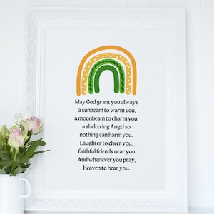 Irish Blessing, Friendship Poem,Wedding Blessing Irish, Printable,Digital Download,St Patrick&#39;s Day,Irish Quotes,Poem, 8x10inch
