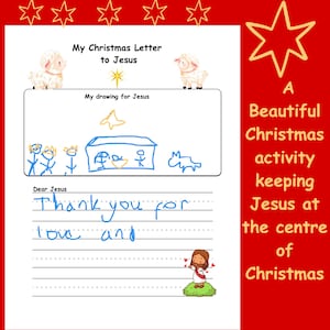 Actividad de la Natividad: idea para la escuela dominical de Navidad, carta a Jesús para imprimir, mantener a Jesús en el centro de las fiestas, gratitud/cumpleaños