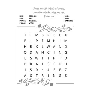 Large Print Bible Word Search Printable, Christian Puzzle Faith Based for Adults, Seniors, and Children, 7 Scripture Word Search Activities