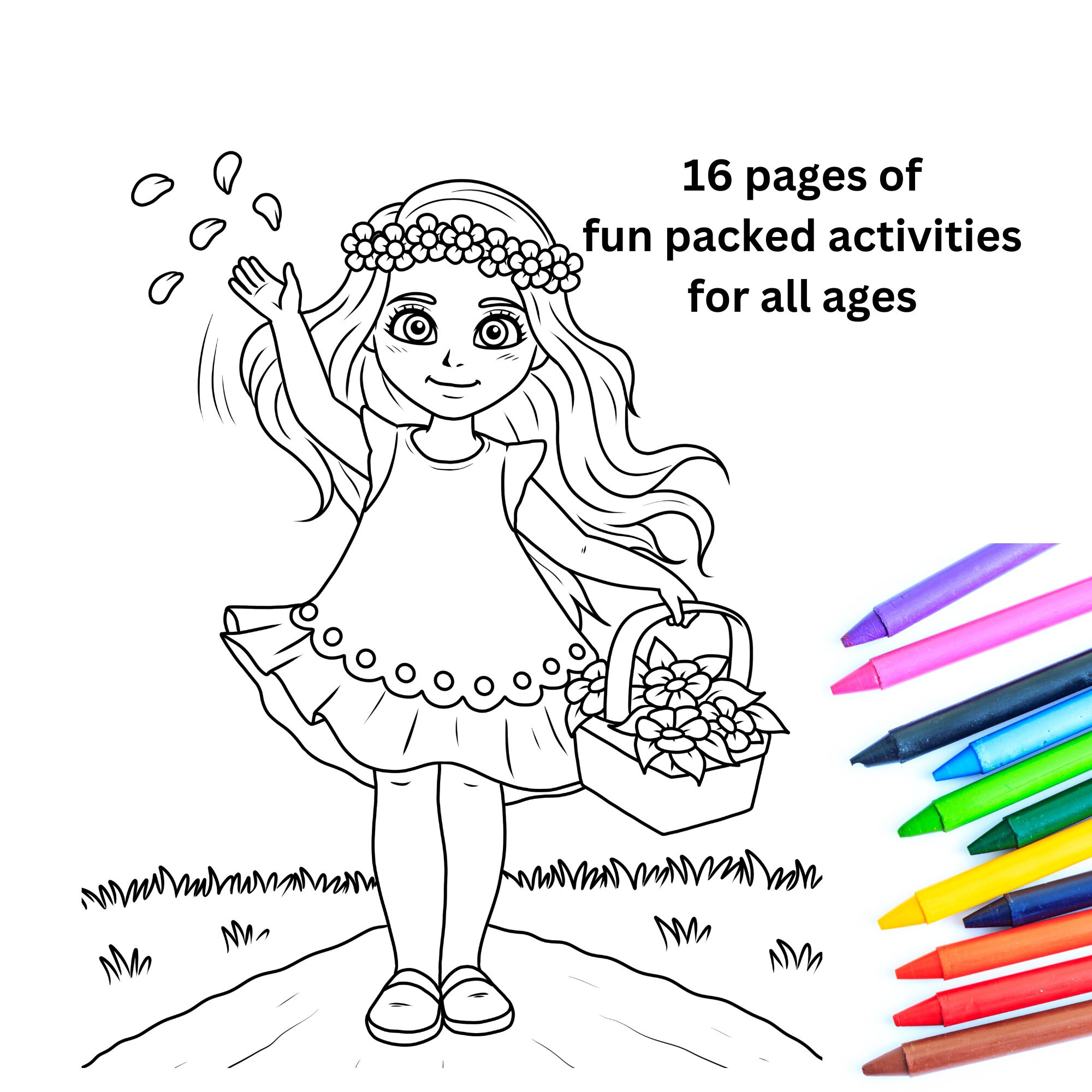 Wedding Theme, Flower Girl Activity Pages, 16 Wedding Activity