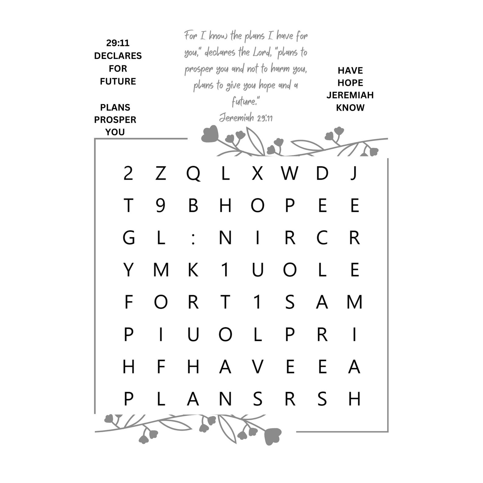 Large Print Bible Word Search Printable, Christian Puzzle Faith Based ...