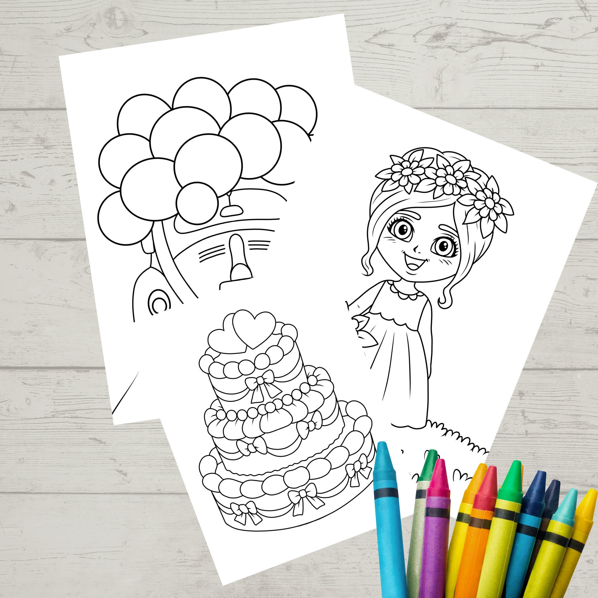 Wedding Theme, Flower Girl Activity Pages, 16 Wedding Activity