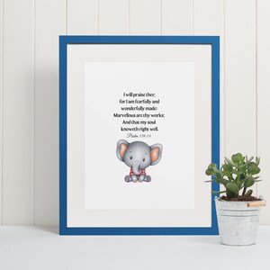 Kindergarten Bibelvers, Kindergarten Schrift Print - digitaler Download 8 x 10 - Psalm 139 - ein schöner Vers für Baby wachsen zu wissen.