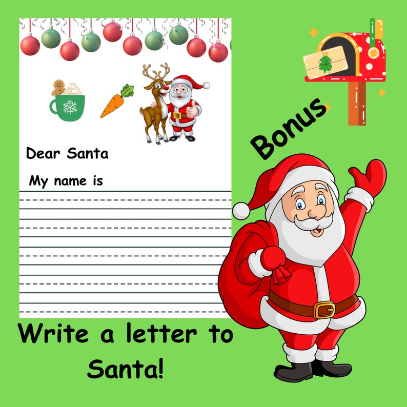 Christmas Activities Santa Letterkids Activity Mazes Spot Etsy