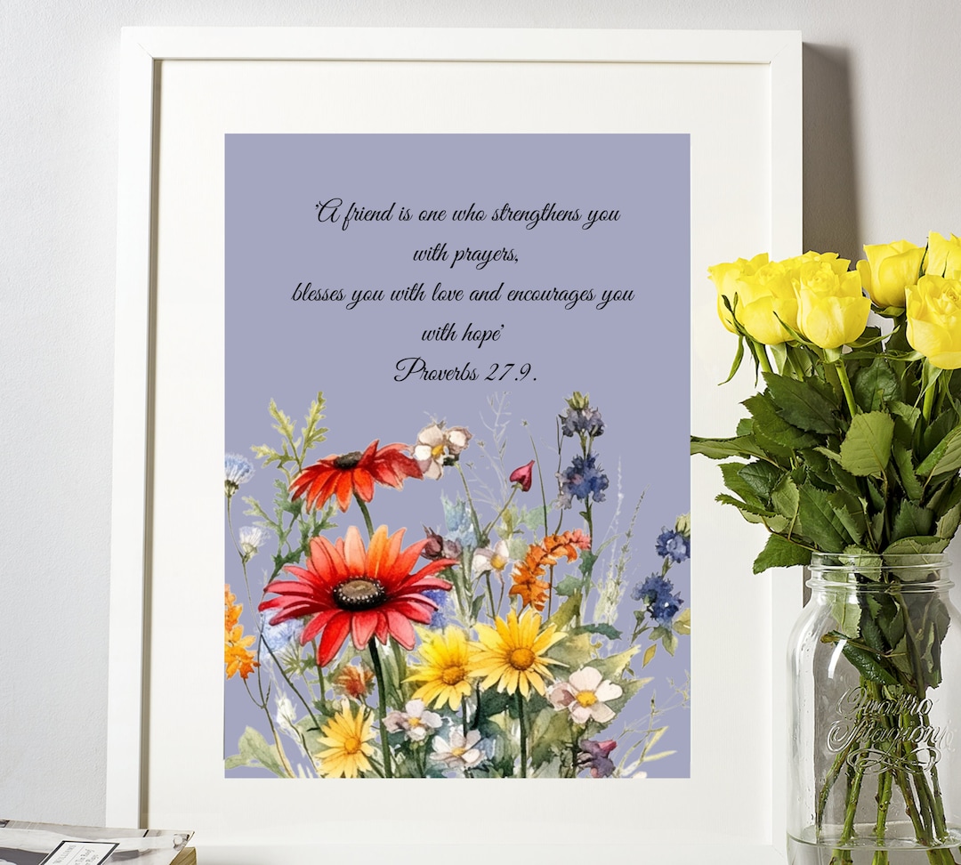 Scripture Word Art ,friendship Proverb 27.9 - Friend Prayer Printable - Friendship Gift ...