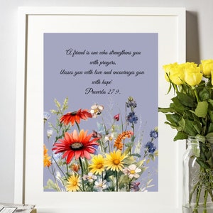 Scripture Word Art ,Friendship Proverb 27.9 - Friend Prayer Printable  - Friendship Gift - Digital Download Printable 8 x 10