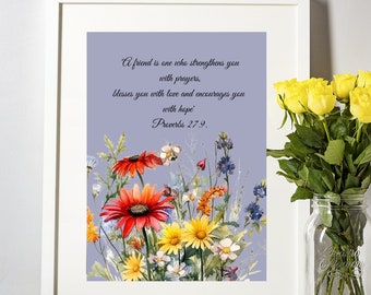 Scripture Word Art ,Friendship Proverb 27.9 - Friend Prayer Printable  - Friendship Gift - Digital Download Printable 8 x 10