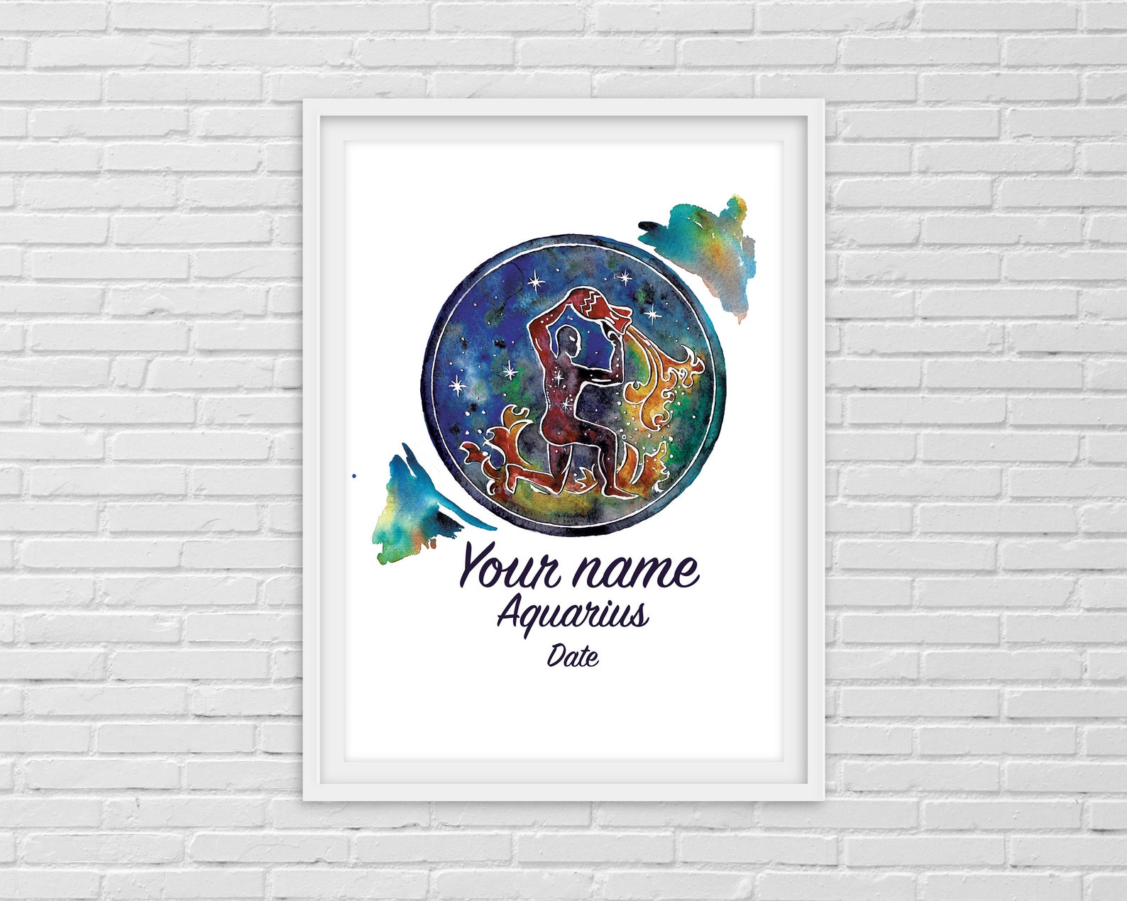 Zodiac Sign Printable Personalized Gift for Birthday Zodiac Etsy