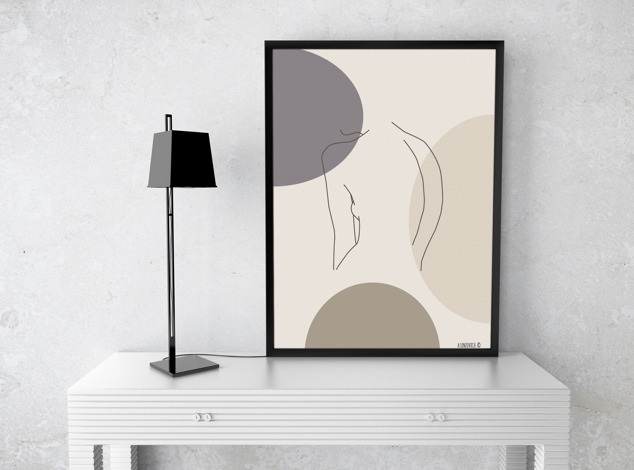 Fine line modern artwork Etsy