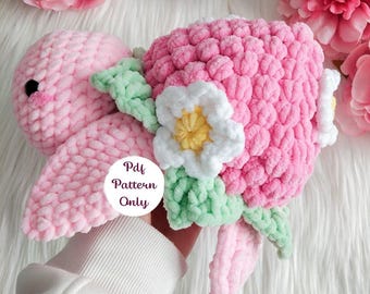 Raspberry turtle crochet pattern - fruit amigurumi tutorial, sea animals and creatures DIY instructions