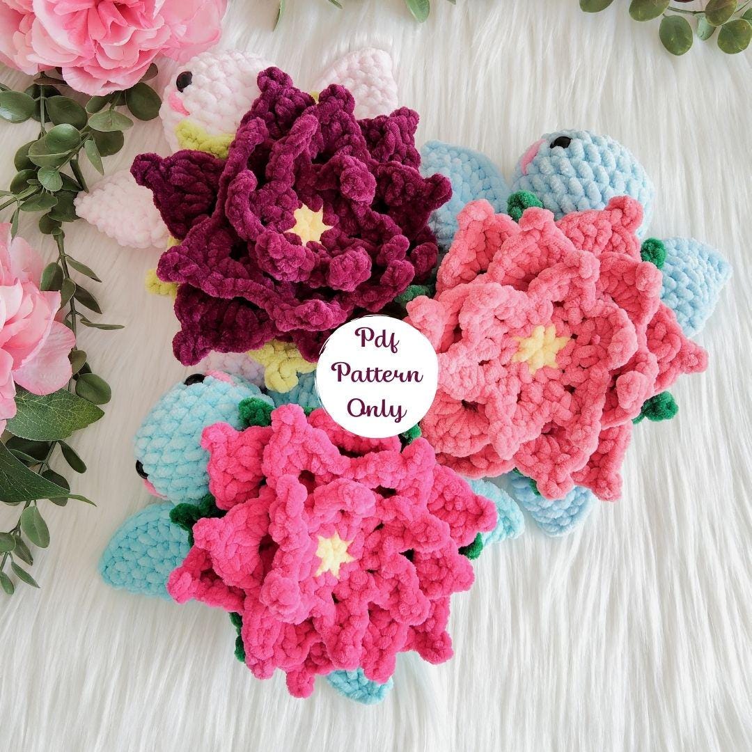 18 Lotus Flower Crochet Patterns for Beautiful Decor, Gifts, and Giftable Makes 12 Mini Lotus Flower Turtle Crochet