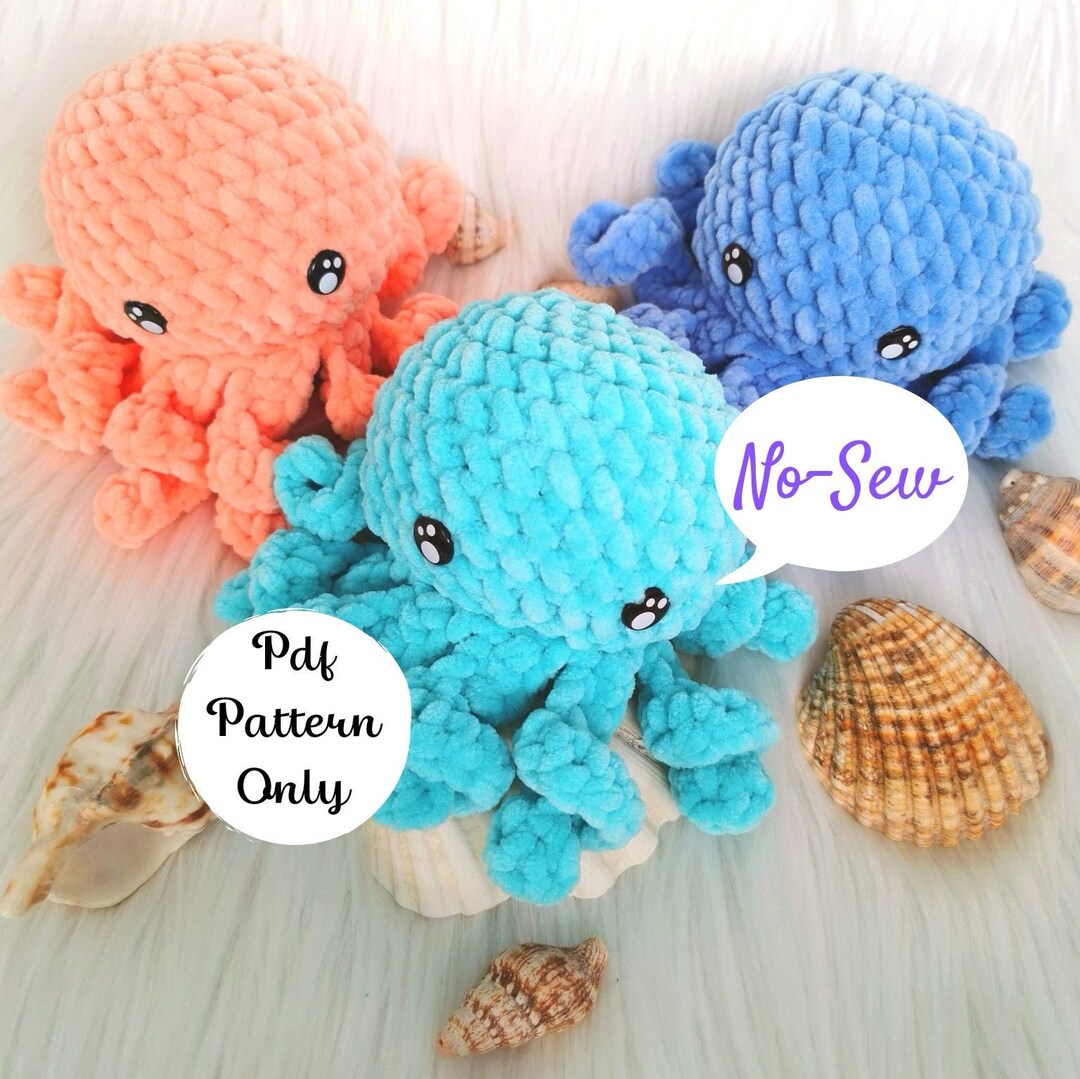 No-sew Octopus Crochet Pattern, Sea Animals and Creatures, Beginner ...