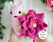 Lotus Flower Snail Crochet Pattern - flower plushies amigurumi tutorial, Spring design instructions