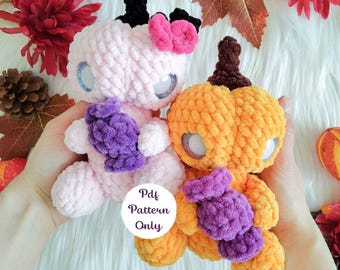 Patron au crochet Pumpkin Guy - Spooky Halloween amigurumi tutorial, Décoration d'automne DIY