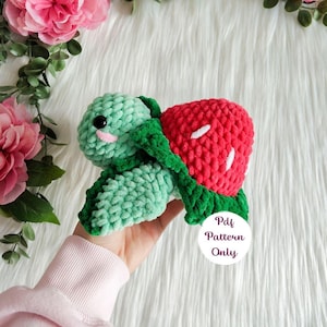 Mini Strawberry Turtle Crochet Pattern: Amigurumi PDF (Easy Beginner DIY)