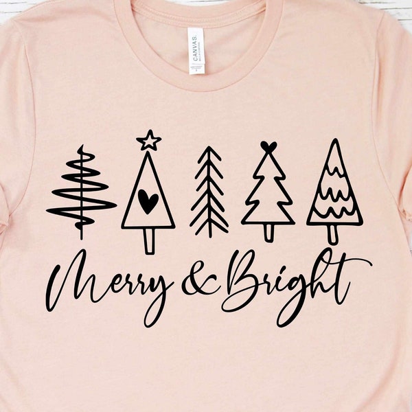 Merry and Bright Christmas tree Svg, Christmas Svg, Christmas Trees svg, Christmas Saying svg, Christmas Shirt svg, Holiday svg, winter svg