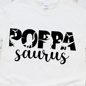 Poppa saurus svg, Abuelo saurus Svg, T-Rex Dinosaurio Svg, Abuelo Svg, Archivo cortado para Cricut y Silueta