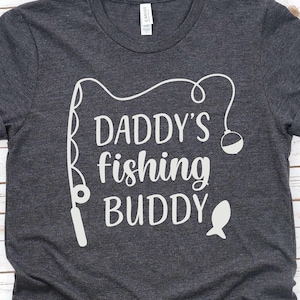 Daddy's Fishing Buddy Svg, Funny Kids Svg, Daddy Svg, Baby Boy Svg, Boy Shirt Bodysuit Svg, Toddler Svg, Cut File For Cricut and Silhouette