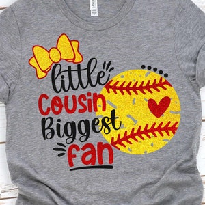 Primozinho Maior Fã Svg, Irmã de Softball Svg, Softball Svg, Camisa de softball de menina Svg, Primo de softball Svg, Arquivo de corte para Cricut e Silhouett