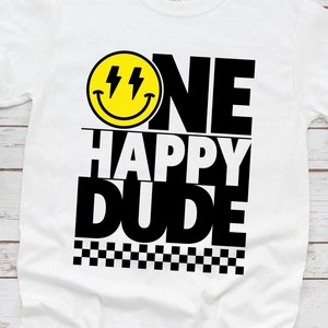 Um cara feliz svg, camisa de 1º aniversário svg, primeiro aniversário svg, rosto feliz combinando aniversário svg, menino de um ano svg, aniversário de meninos svg