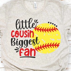 Primozinho Maior Fã Svg, Irmã de Softball Svg, Softball Svg, Camisa de softball de menina Svg, Primo de softball Svg, Arquivo de corte para Cricut e Silhouett