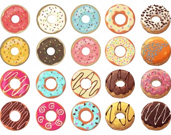 Download Kawaii Donut Clipart Etsy