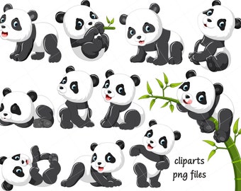 Cute Panda Clipart Etsy Cute Panda Clipart Etsy