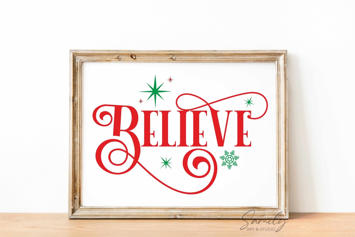 Believe Svg Christmas Svg Snowflake Svg - Etsy