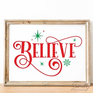 Believe Svg, Christmas Svg, Snowflake Svg, - Etsy