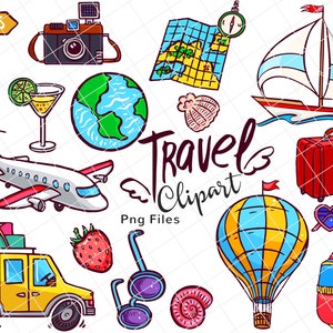 Reizen clipart, vakantie clipart, Wanderlust clipart, reizen png, glinsterende clip art reizen, scrapbooking, Instant Download
