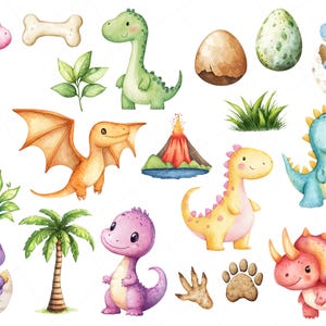 Dinosaurier Clipart, Baby Dinosaurier Clipart, Dino Clip Art, T-Rex Clipart, Triceratops Clipart, Instant Download