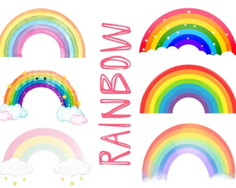 Regenbogen Clipart, Regenbogen, Pastell, Clip Art Set, Png Dateien, Regenbogen png