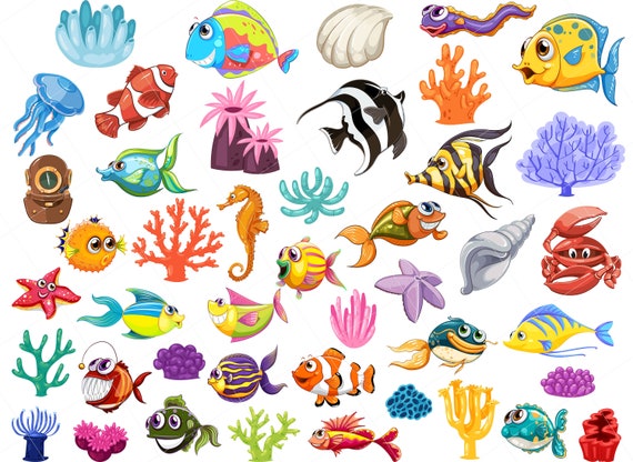 Fish Clipart, Tropical Fish Clipart, Sea Creatures Clipart, Crab Clipart,  the Eel Clipart, Coral Clipart, Instant Download, Commercial Use -   Canada