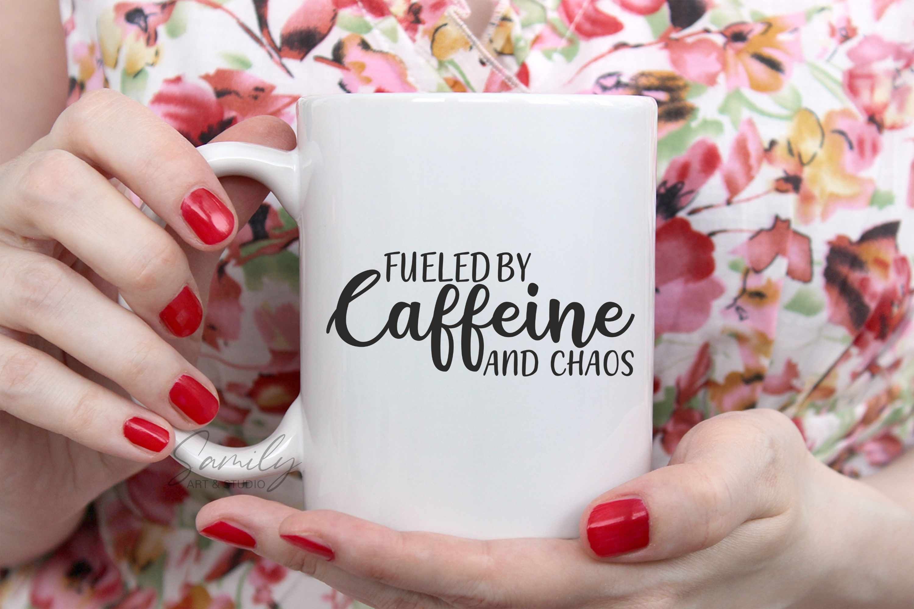 Fueled By Caffeine and Chaos svg coffee svg Chaos svg | Etsy