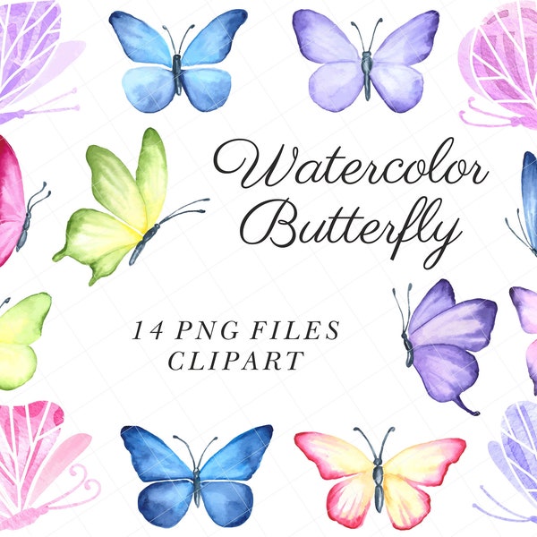 Watercolor butterfly clipart, clipart butterfly vintage, modern butterfly clipart,  cute butterfly clipart, butterfly png files,