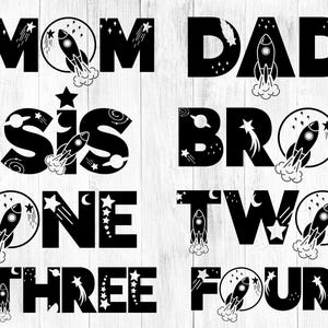 Space Brithday Bundle svg, Space 1st Birthday SVG, passender Familien-Space-Geburtstag, Boy Birthday svg, Space Mom SVG, Space Dad svg