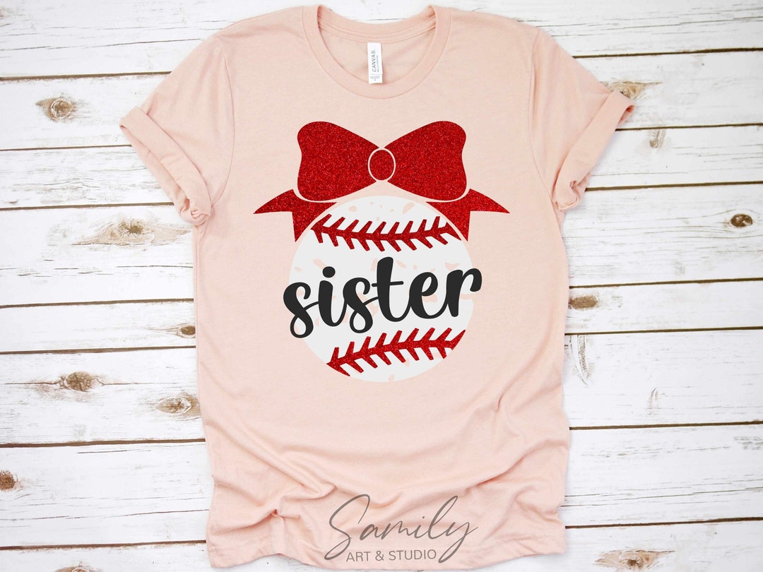 Baseball Sister Svg, Baseball Bow Svg, Little Sister Biggest Fan Svg