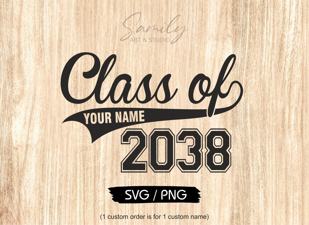 Custom Class of Text Swoosh Svg, Png. Custom Class of Name and Year Svg ...