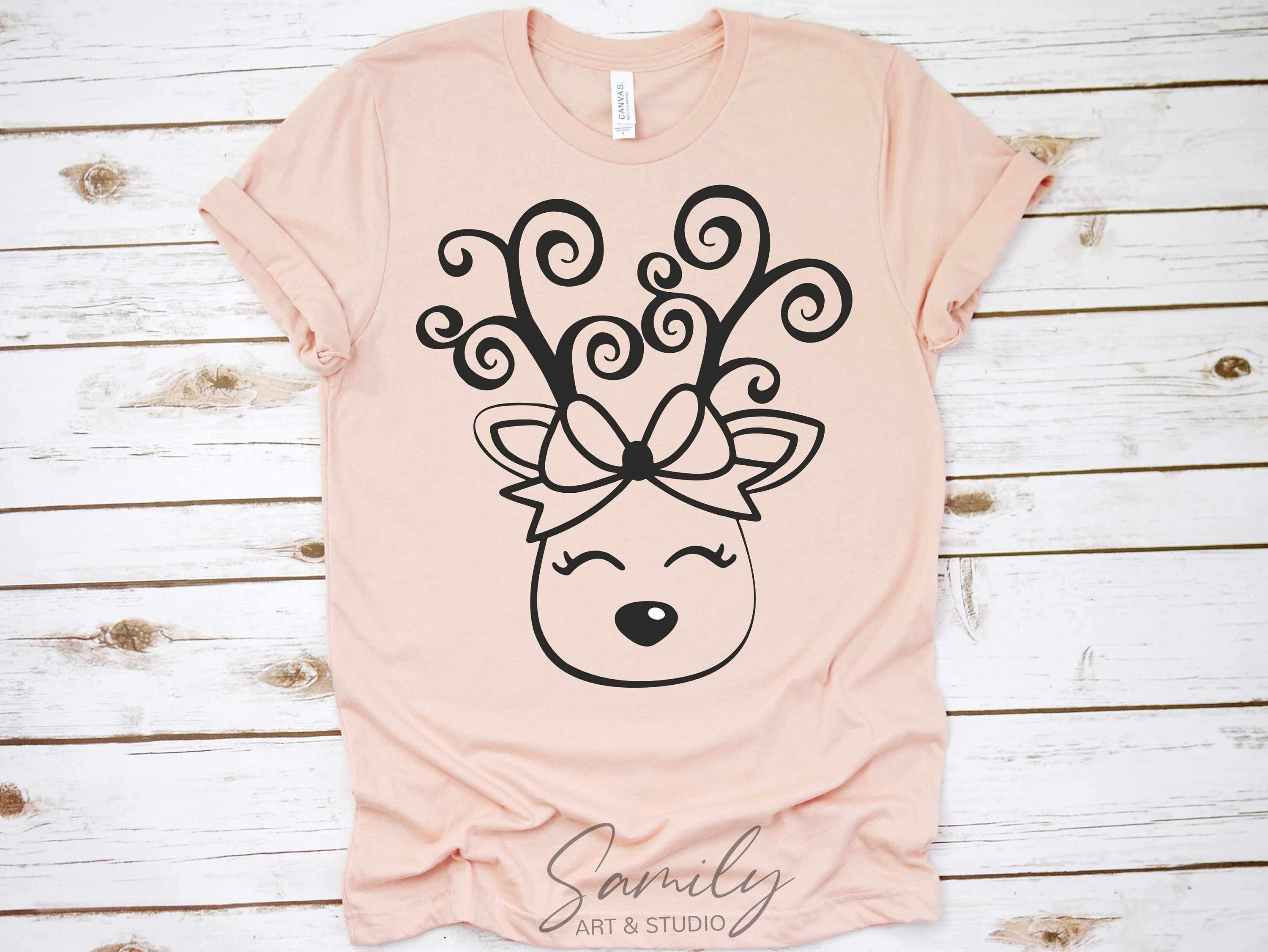Cute Reindeer Svg, Christmas Reindeer Svg, Merry Christmas svg, Girls christmas shirt design
