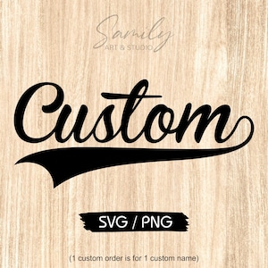 Aangepaste honkbaltekst Swoosh Svg, png. Aangepaste softbalteamnaam Svg, gepersonaliseerde honkbalteamnaam Svg, honkbalteam Svg, schoolteam SVG