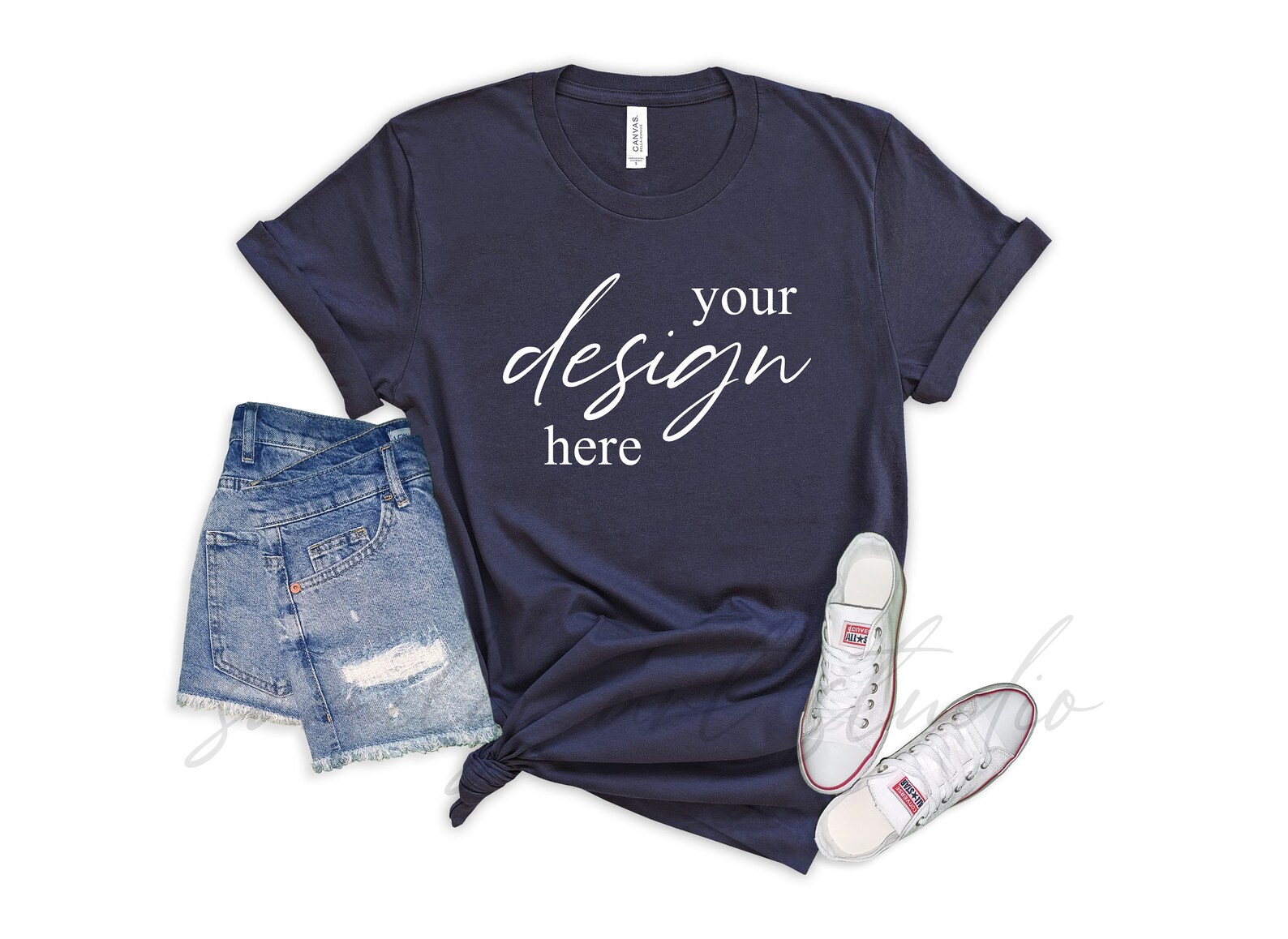 Download Bella Canvas 3001 Navy Shirt Mock Up Navy Tshirt Mockup ...