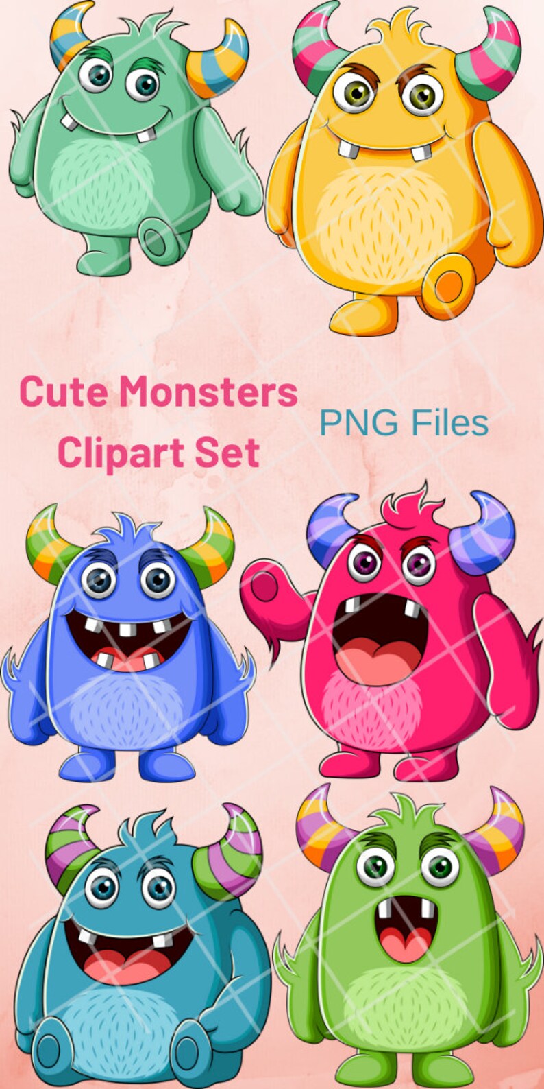 Niedliche Monster Clipart moster Png Monster ClipArt - Etsy.de